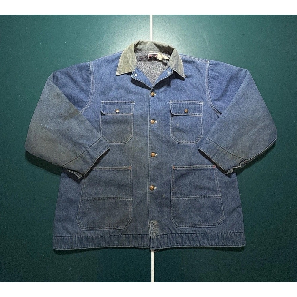 Vintage Big Mac‎ Denim Jacket Chore Coat Blanket Lined Workwear Men's 48 USA 70s